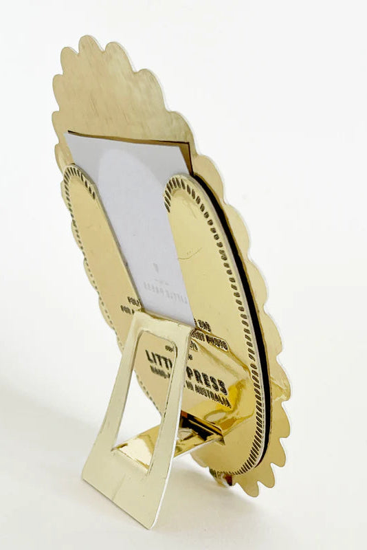 Faux Tin Oval Frame - Gold