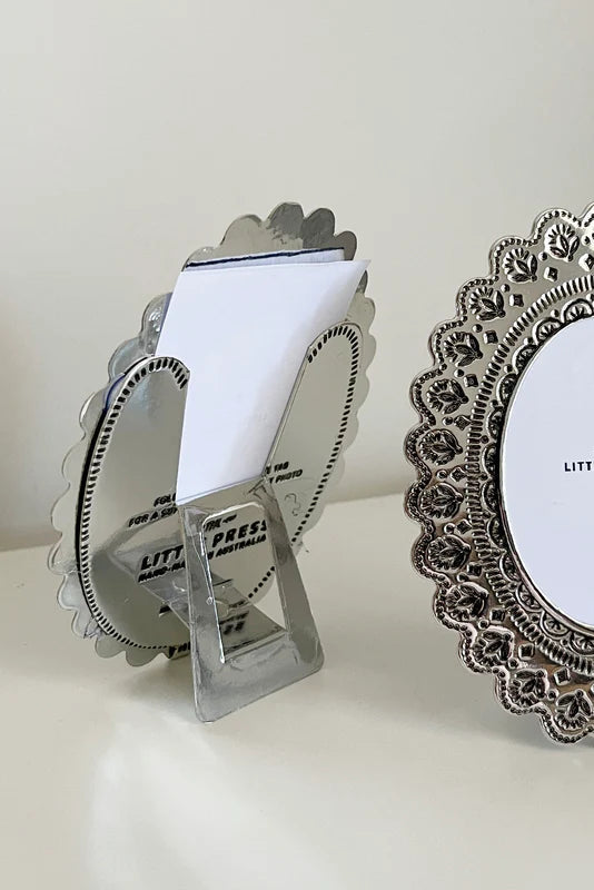Faux Tin Oval Frame - Silver