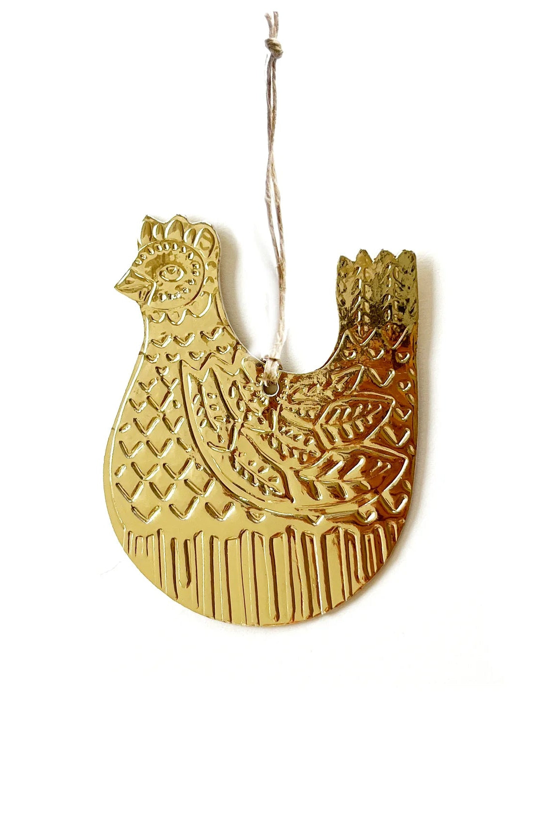 Faux Tin Chook Ornament - Gold