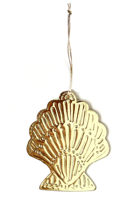 Faux Tin Shell Ornament - Gold