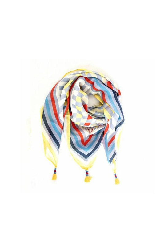 Silk Scarf - Yellow Stripes