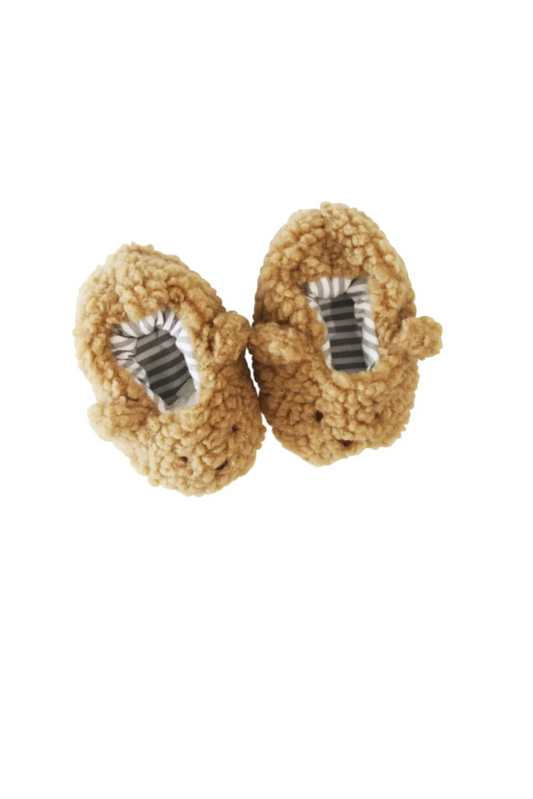 Sherpa Bear Booties - Caramel