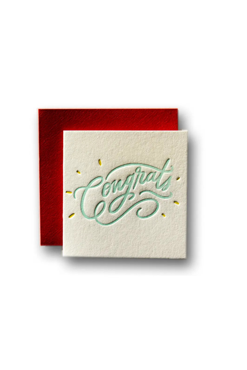 Mini Letterpress Card - Congrats – Little Triffids Flowers