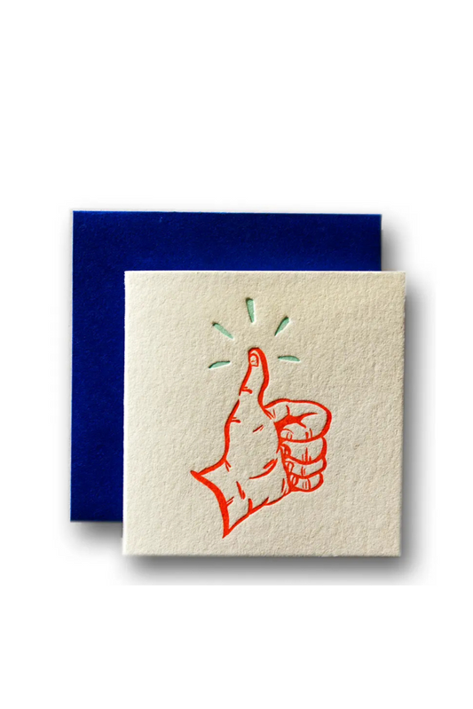 Mini Letterpress Card - Thumbs Up