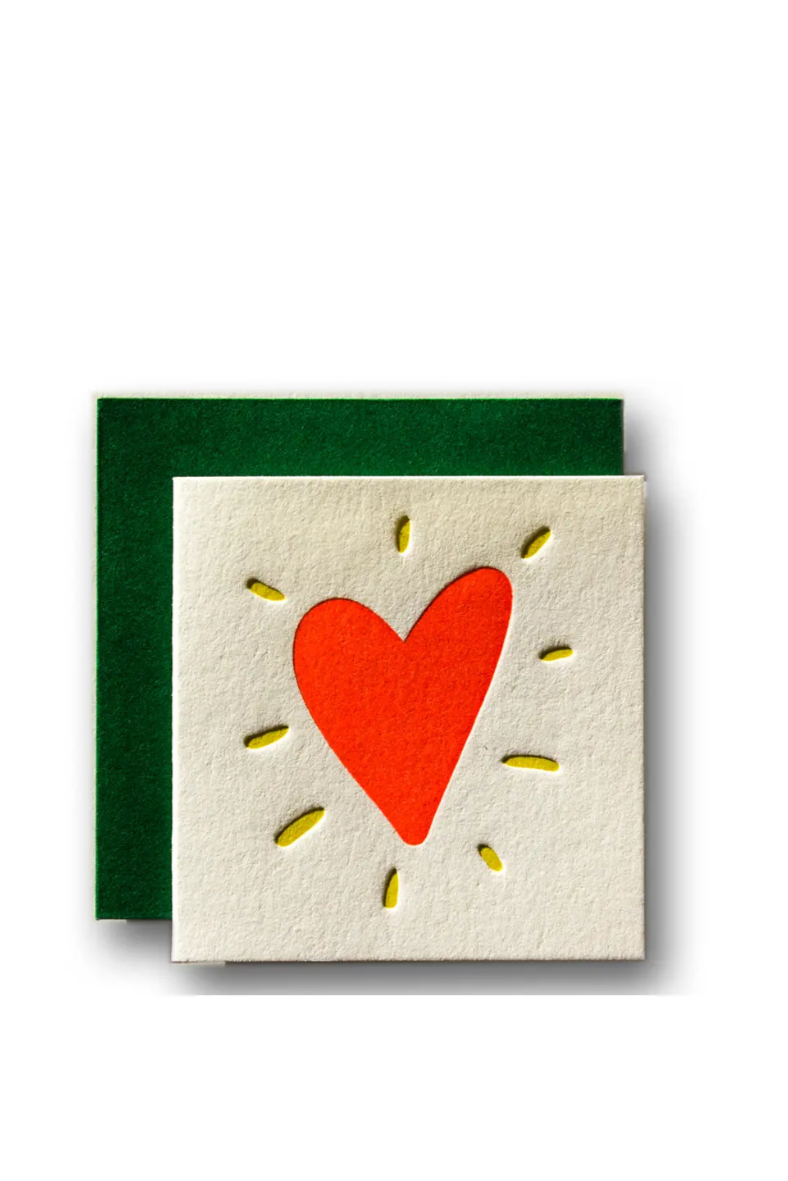 Mini Letterpress Card - Heart