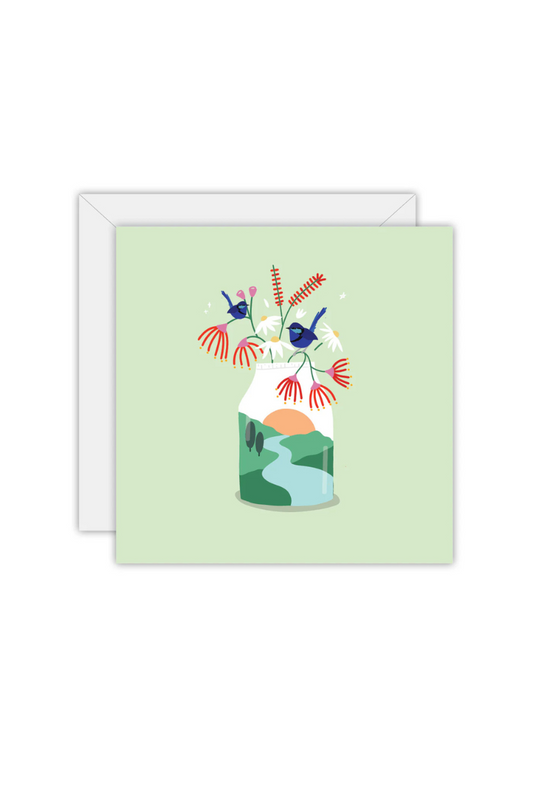 Floral with Blue Wren