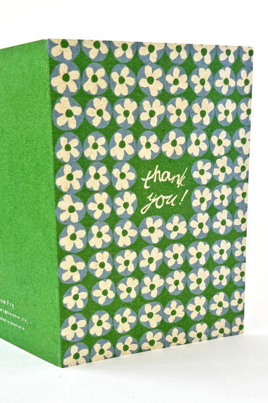Thank You Green Flowers Card