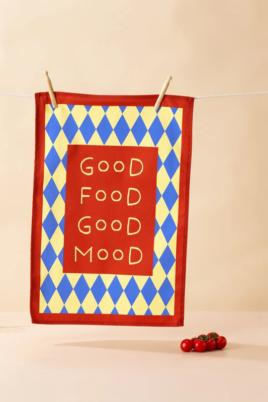 Good Food Good Mood Tea Towel