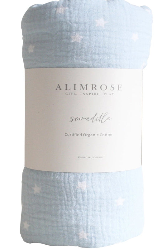 Muslin Swaddle - Starry night blue