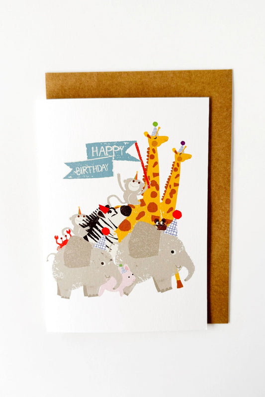 Happy Birthday Animal Parade Card