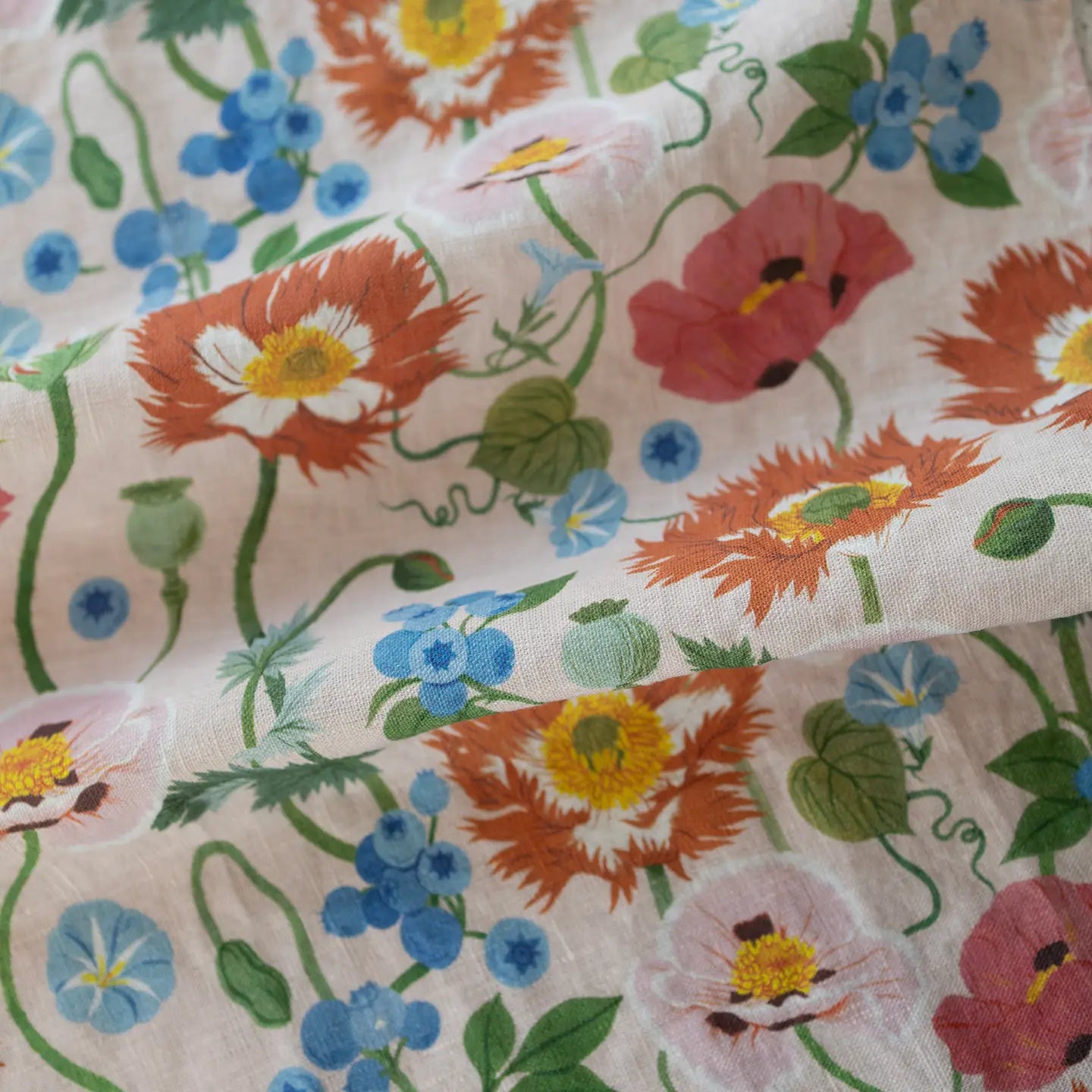 100% Linen Tea Towel | Poppies