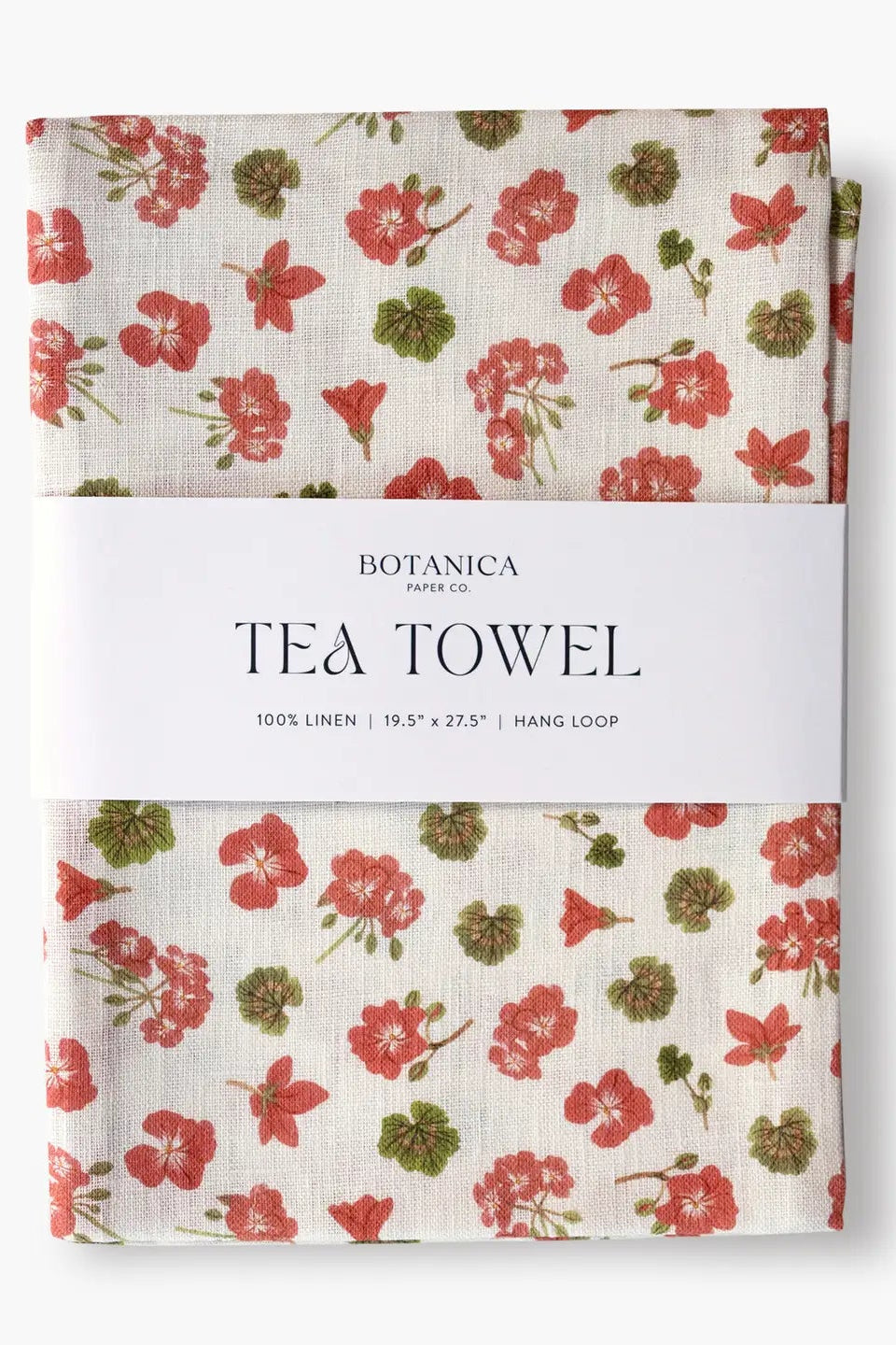 100% Linen Tea Towel | Geranium