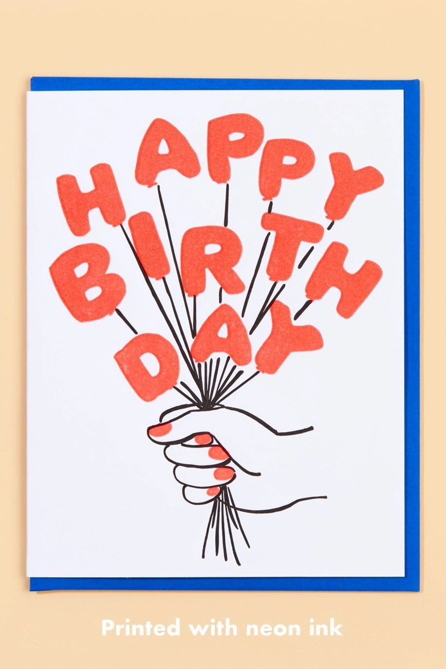 Birthday Balloon Bouquet Greeting Card – Little Triffids Flowers