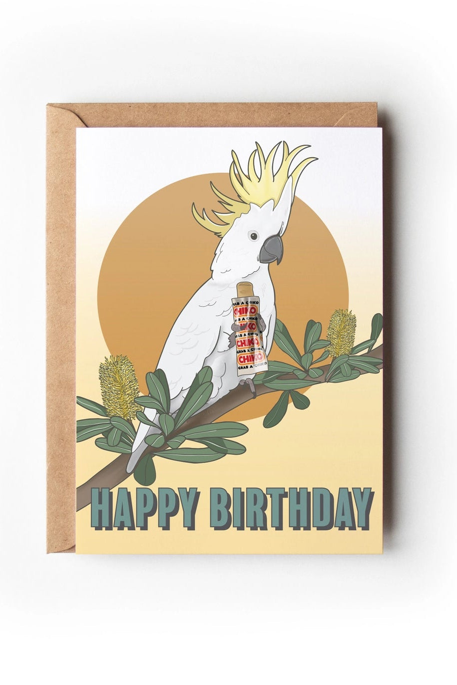 Cockatoo Birthday Australian Greeting Card