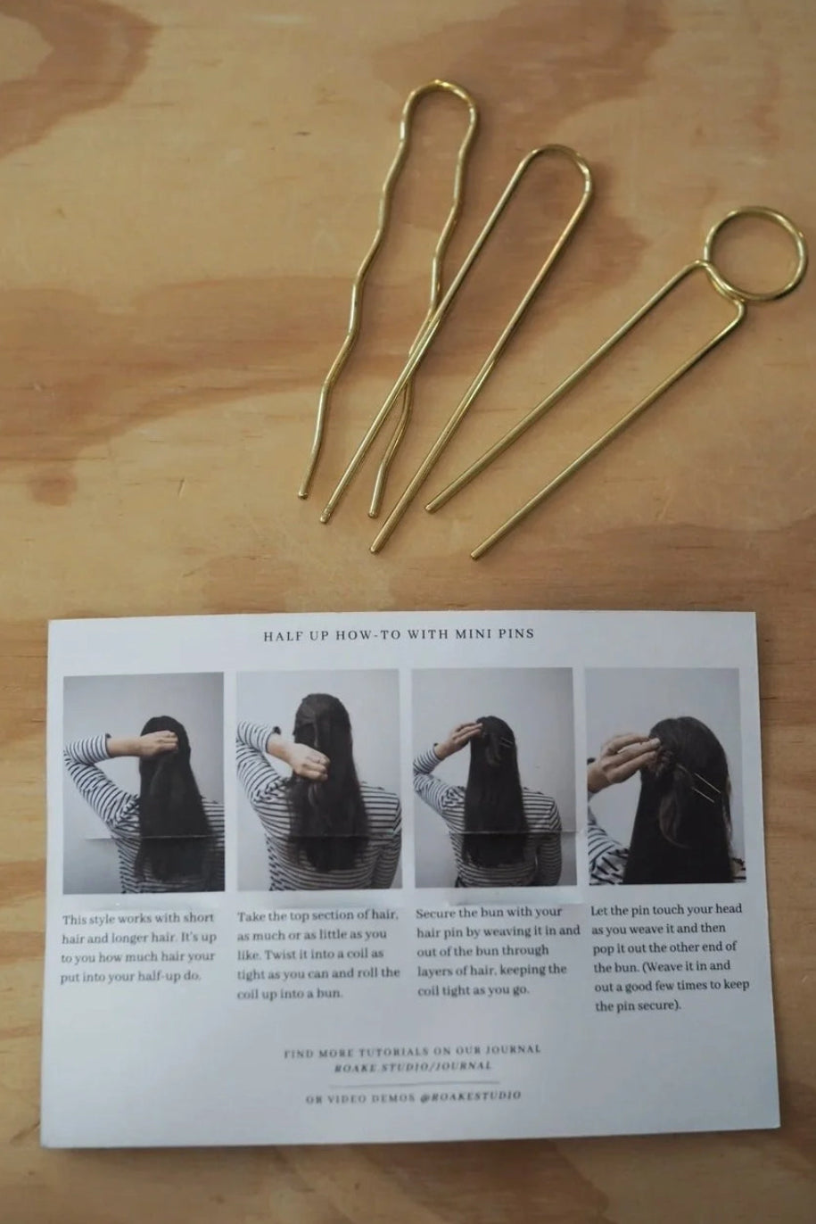 Mini Brass Hairpin - Set of 3