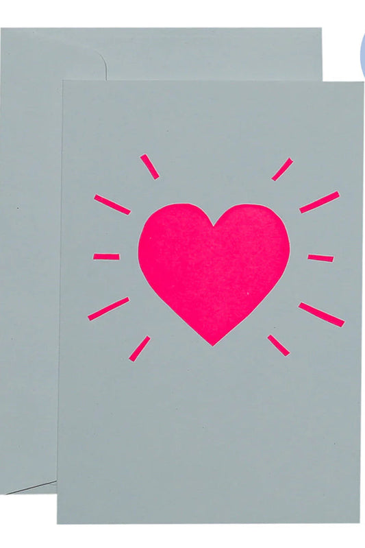 Heart Burst Card Pink