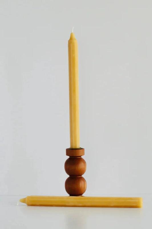 Octagon Beeswax Taper Candles - Natural